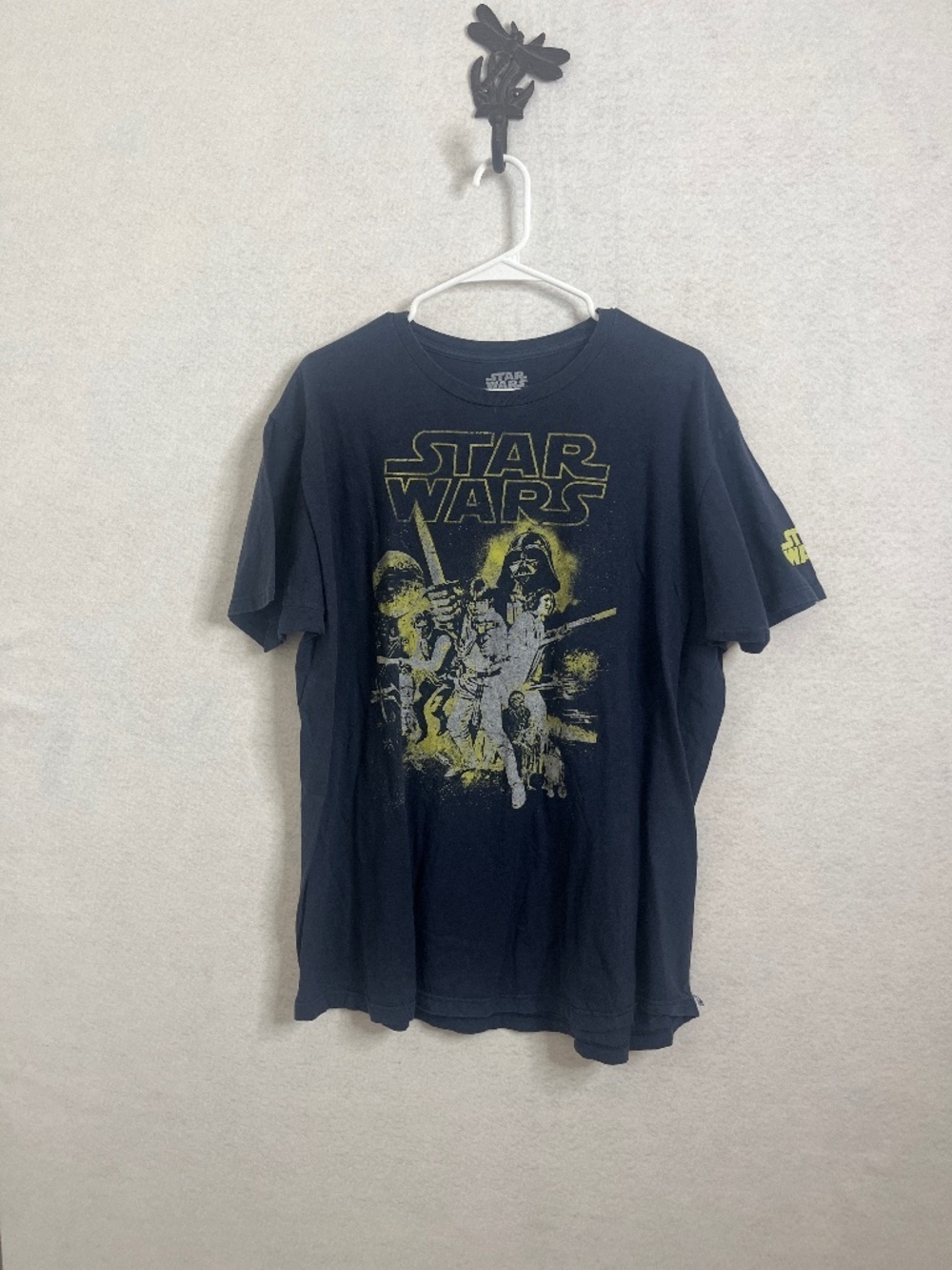 Star Wars Graphic Tee XL Black Yellow Print Movie T Shirt Unisex